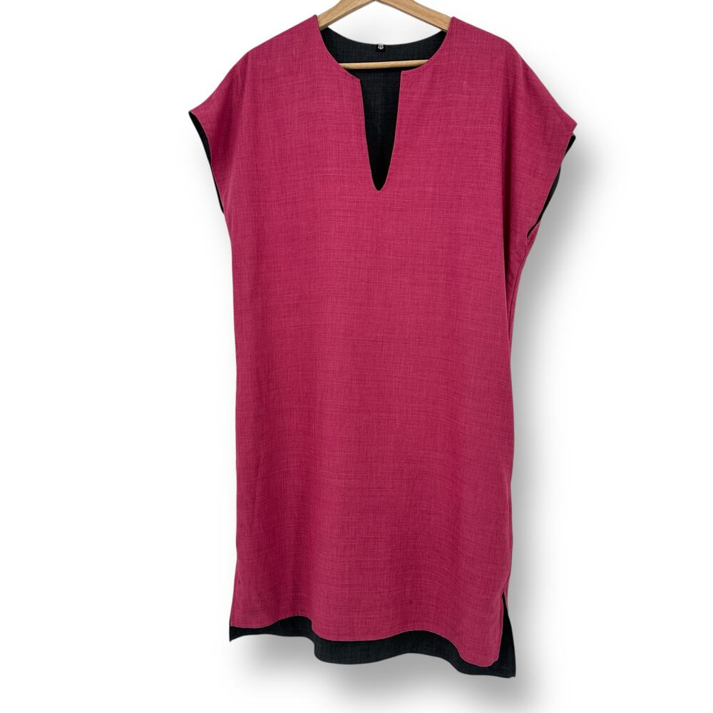 Betabrand Reversible Travel Tunic Dress Womens Size Largre Gray Pink